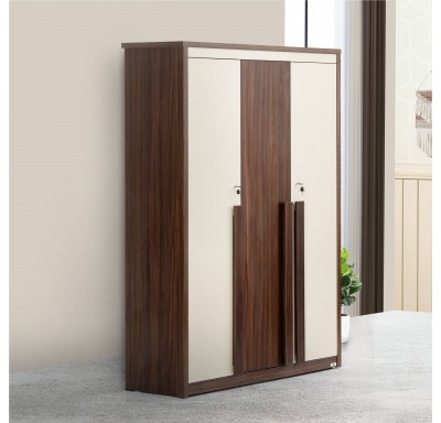Austin 3 Door Brown Wardrobe By Piyestra
